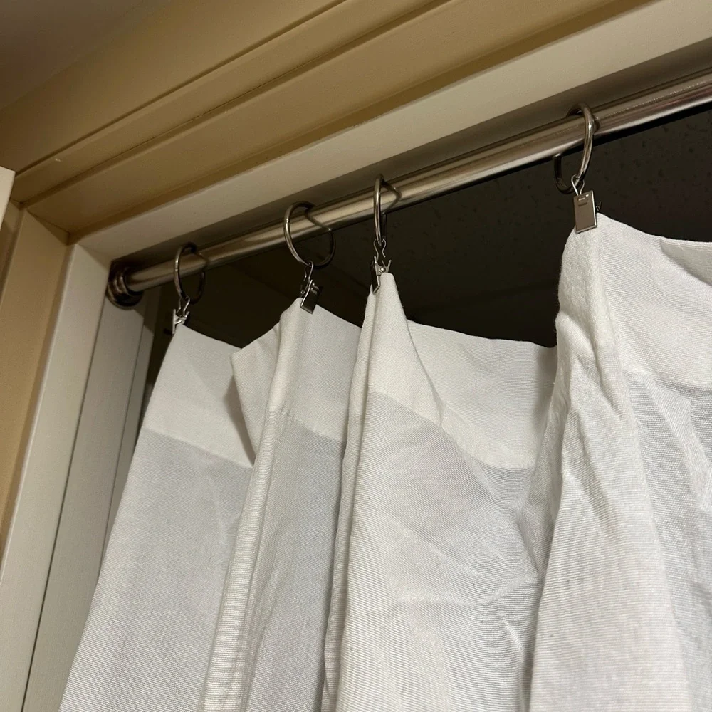 2pk Light Filtering Farrah Curtain Panel UV Protection-Adjustable Rods and Clips